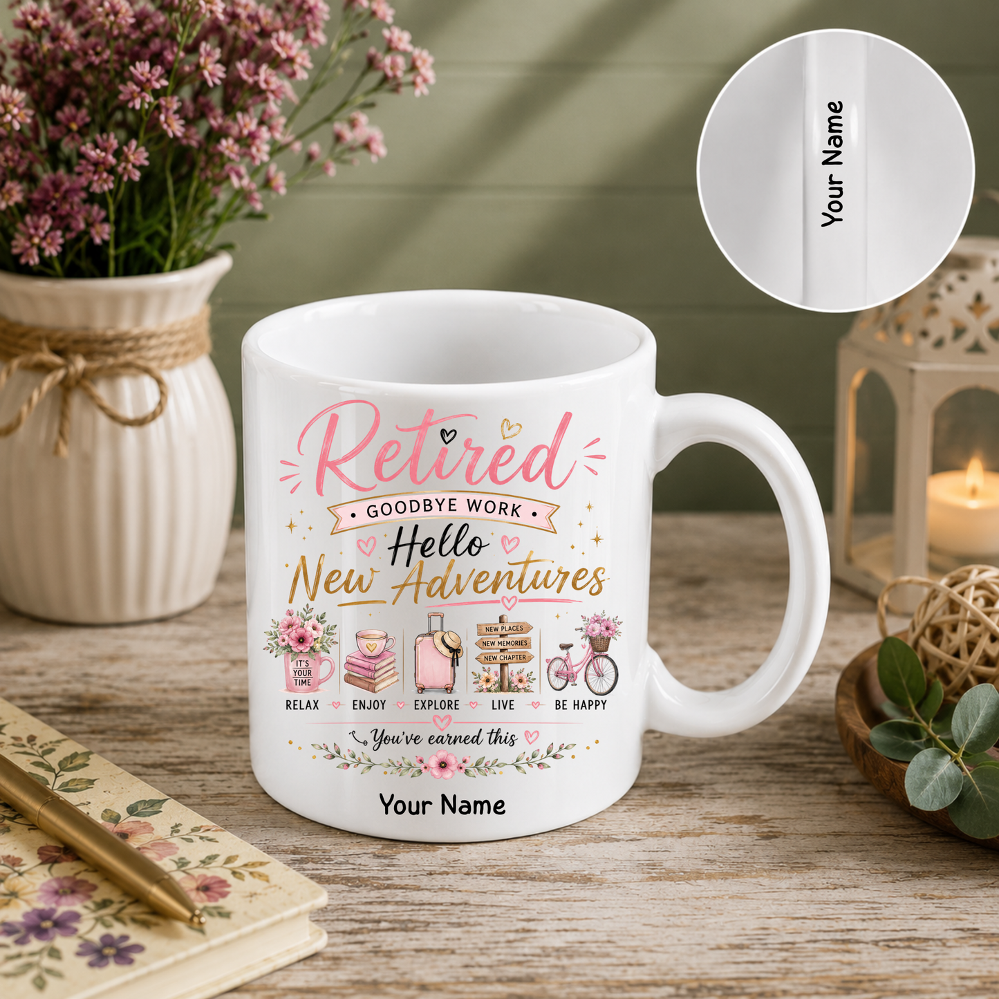 Personalised Retirement Mug – Double Name Personalisation