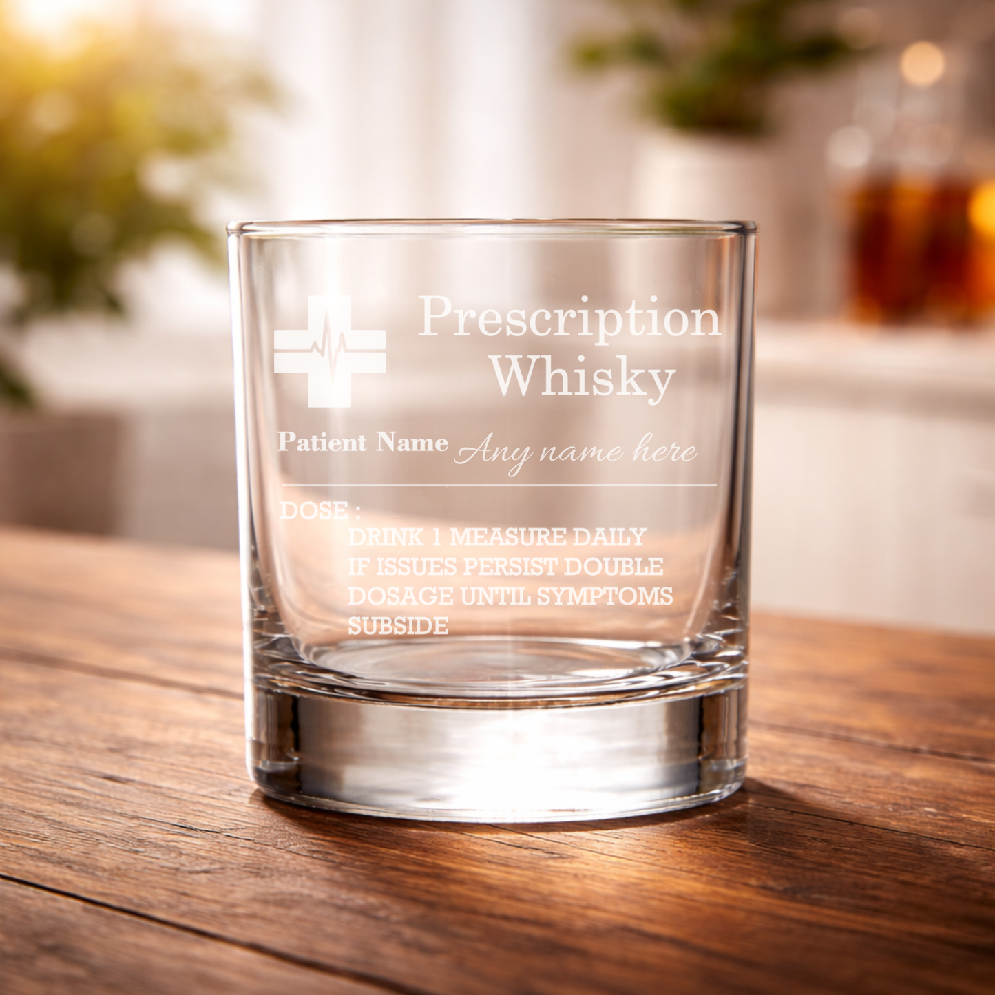 🥃 Personalised “Prescription Whisky” Engraved Glass