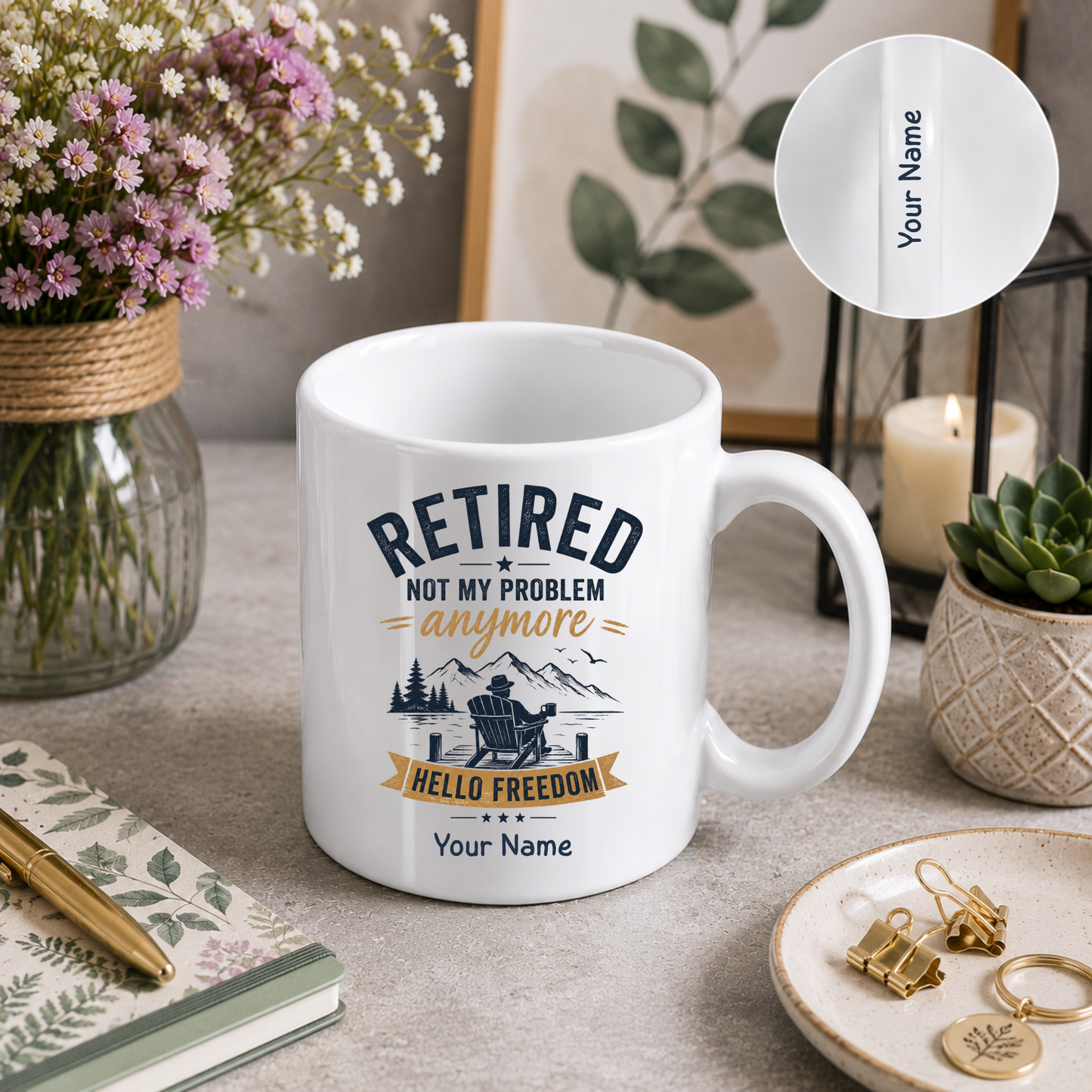 Personalised Retirement Mug – Double Name Personalisation