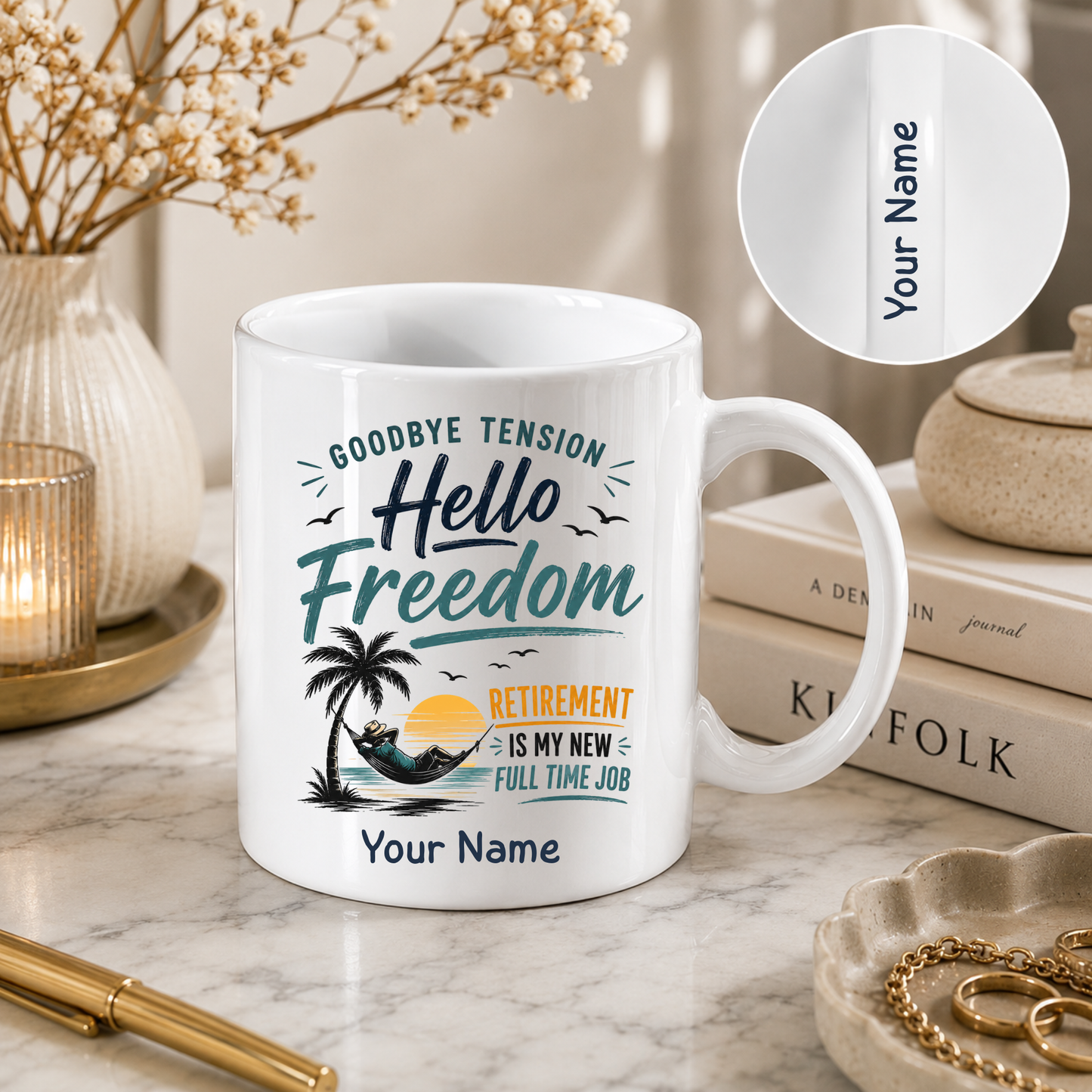 Personalised Retirement Mug – Double Name Personalisation