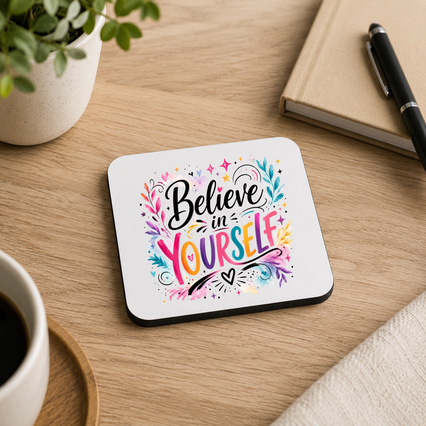 Inspirational MDF Coaster – Believe in yourself