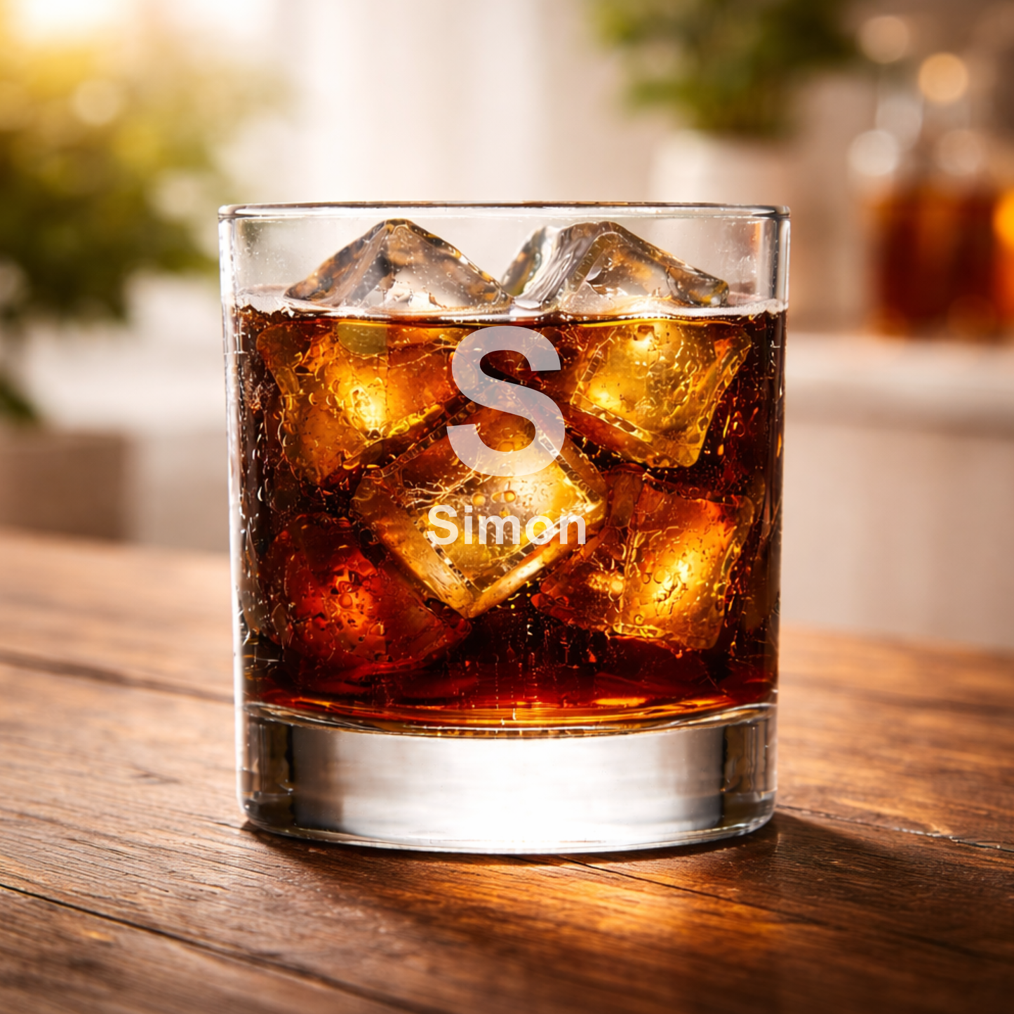 Personalised Whisky Glass with Initial & Name - Custom Gift for Him