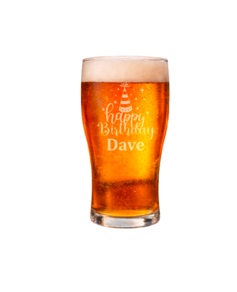 Personalised Birthday Pint Glass – Custom Engraved Beer Glass Gift