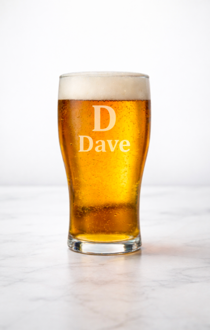 Personalised Pint Glass with Name – Custom Engraved Beer Glass Gift