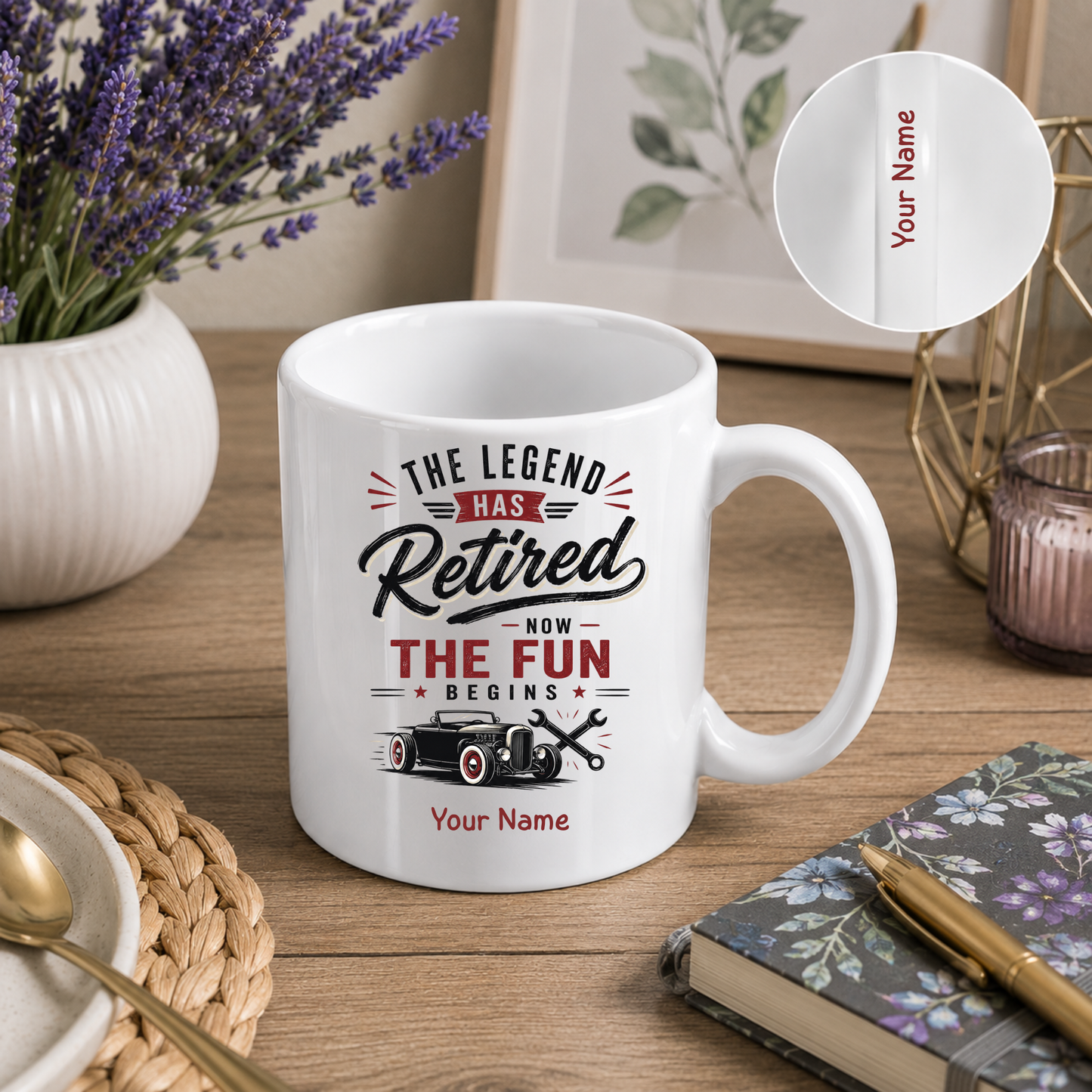 Personalised Retirement Mug – Double Name Personalisation
