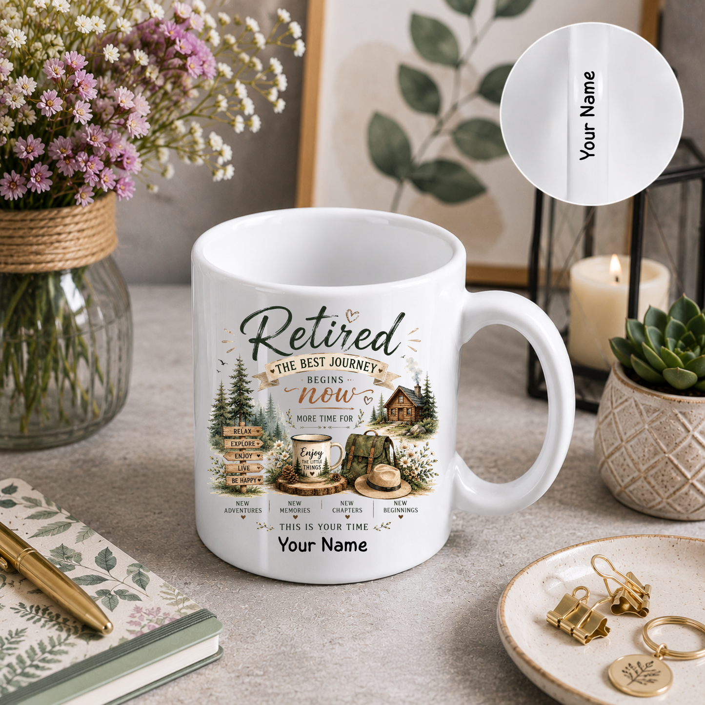 Personalised Retirement Mug – Double Name Personalisation