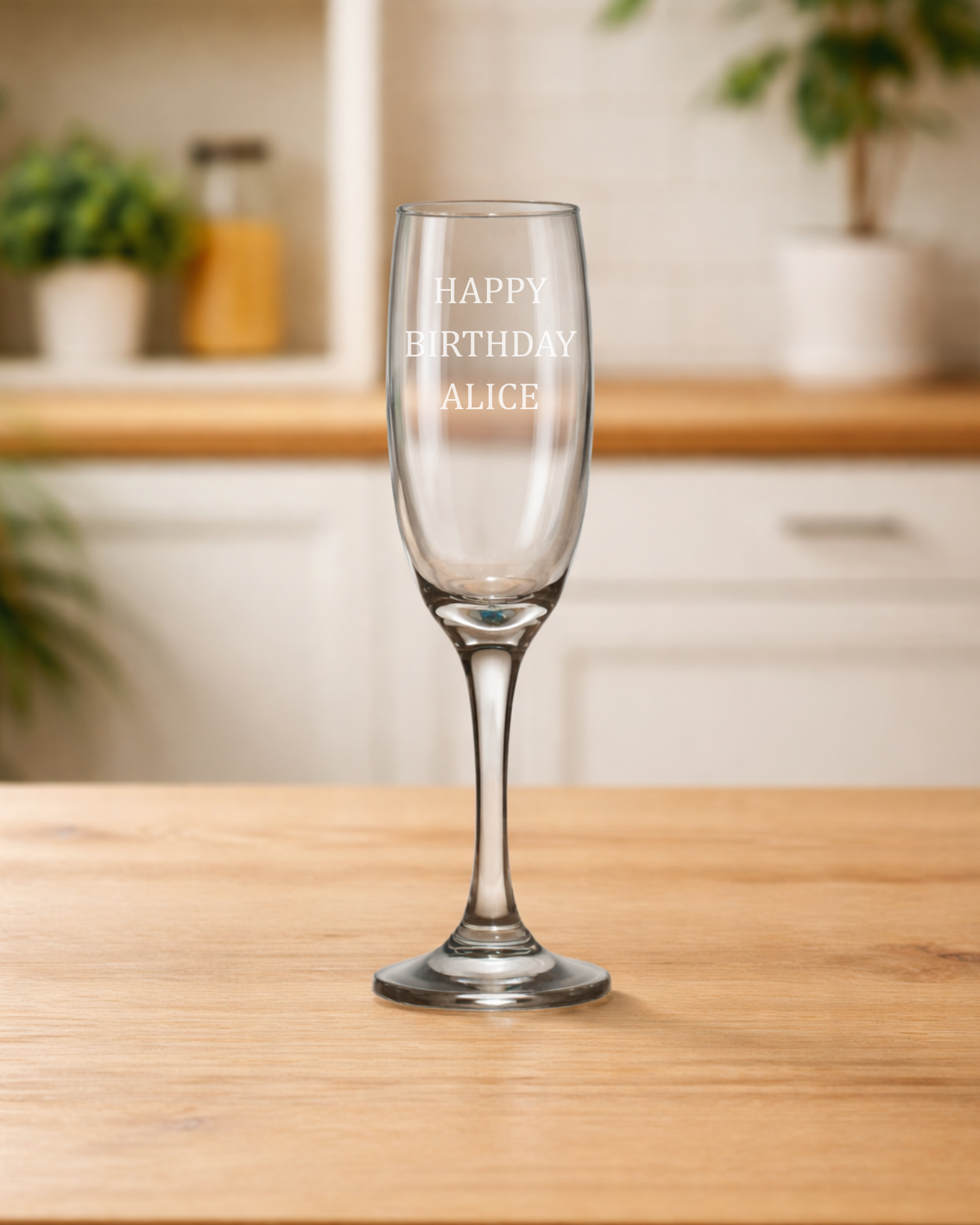 Personalised Birthday Champagne Flute – Engraved Name Glass, Custom Prosecco Gift