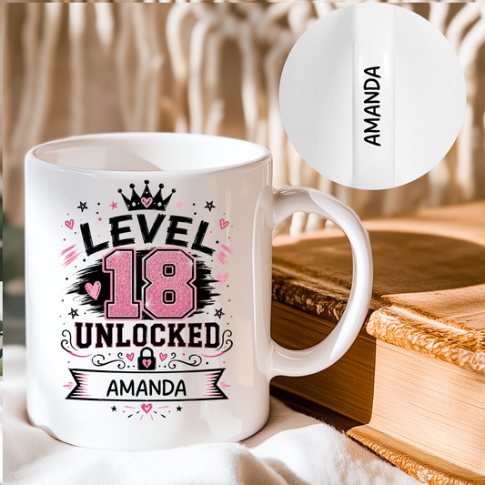 Level 18 Unlocked – Personalised Birthday Mug