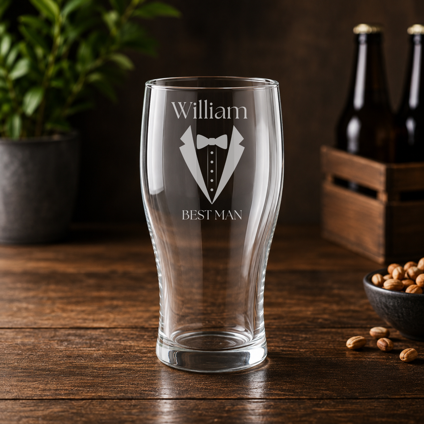 Personalised Engraved Best Man Pint Glass