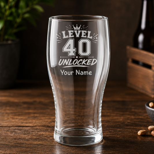 Level 40 Unlocked - birthday beer glass