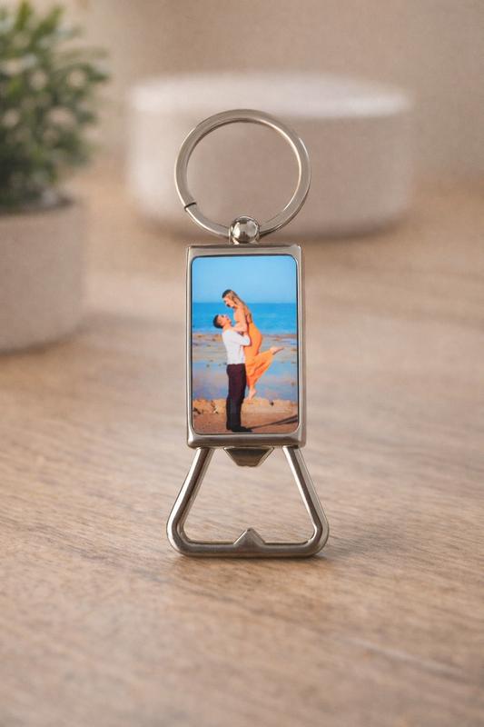 Personalised Photo Bottle Opener Keyring