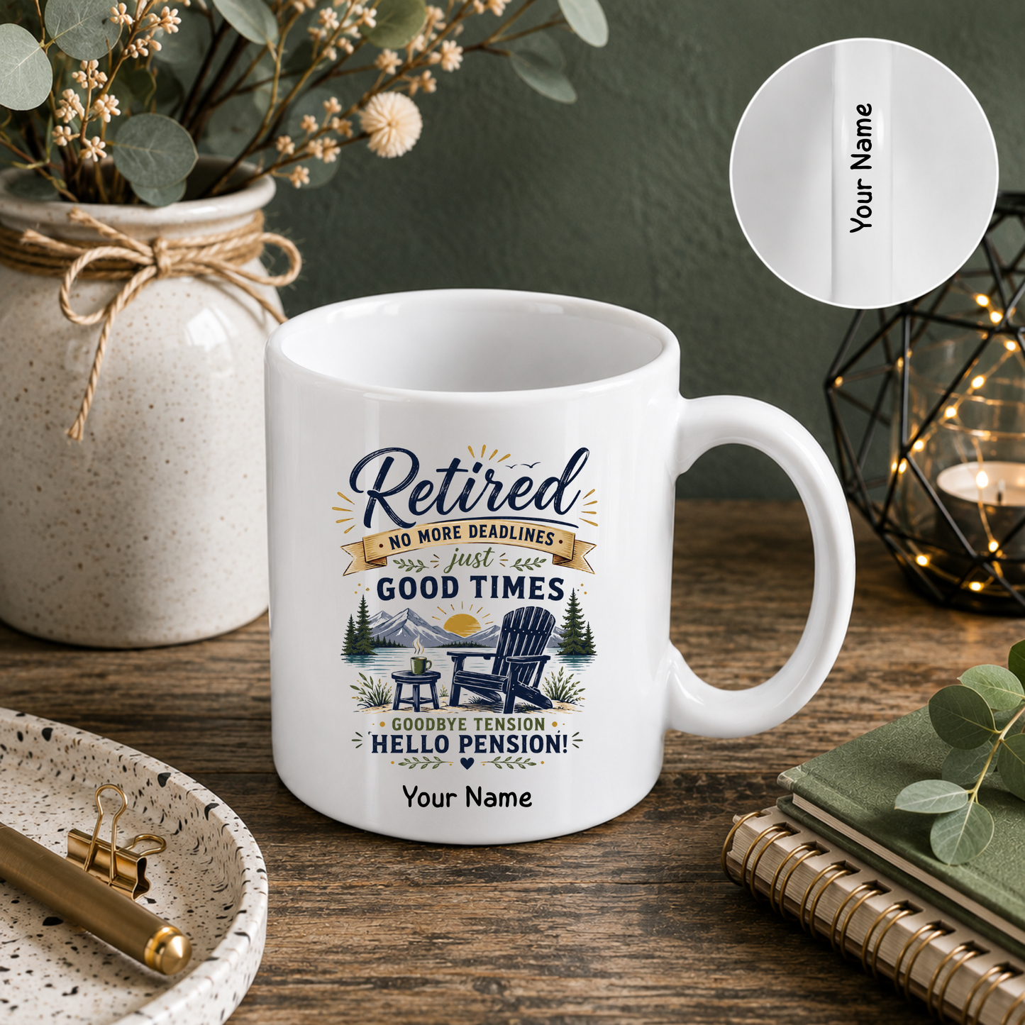 Personalised Retirement Mug – Double Name Personalisation