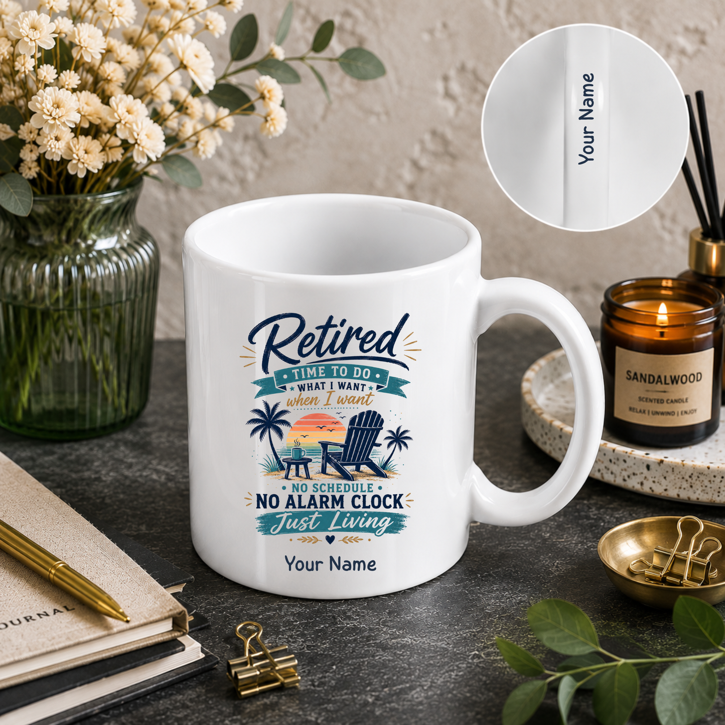 Personalised Retirement Mug – Double Name Personalisation