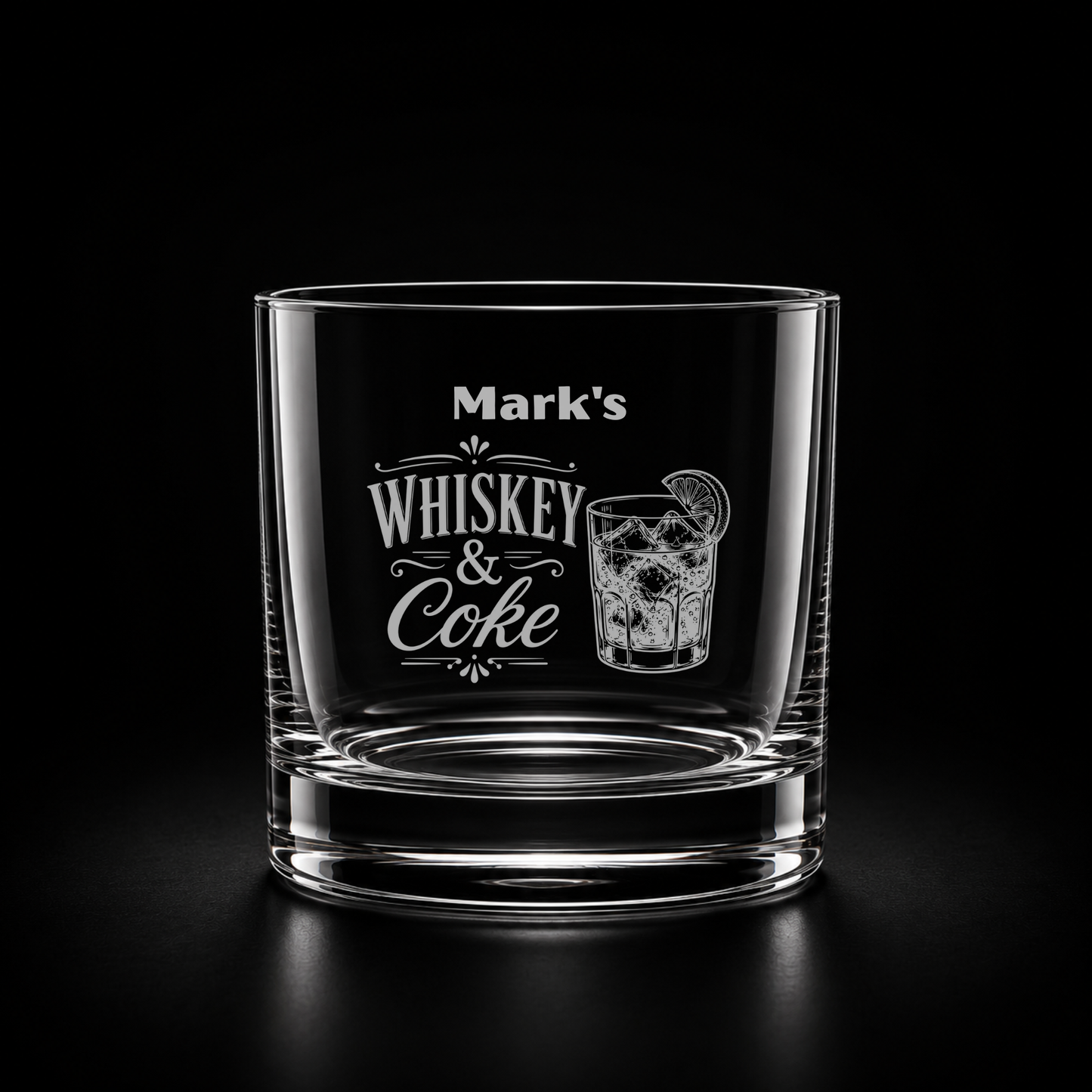 Personalised Engraved Whisky & Coke Glass – Custom Name Whisky Tumbler Gift