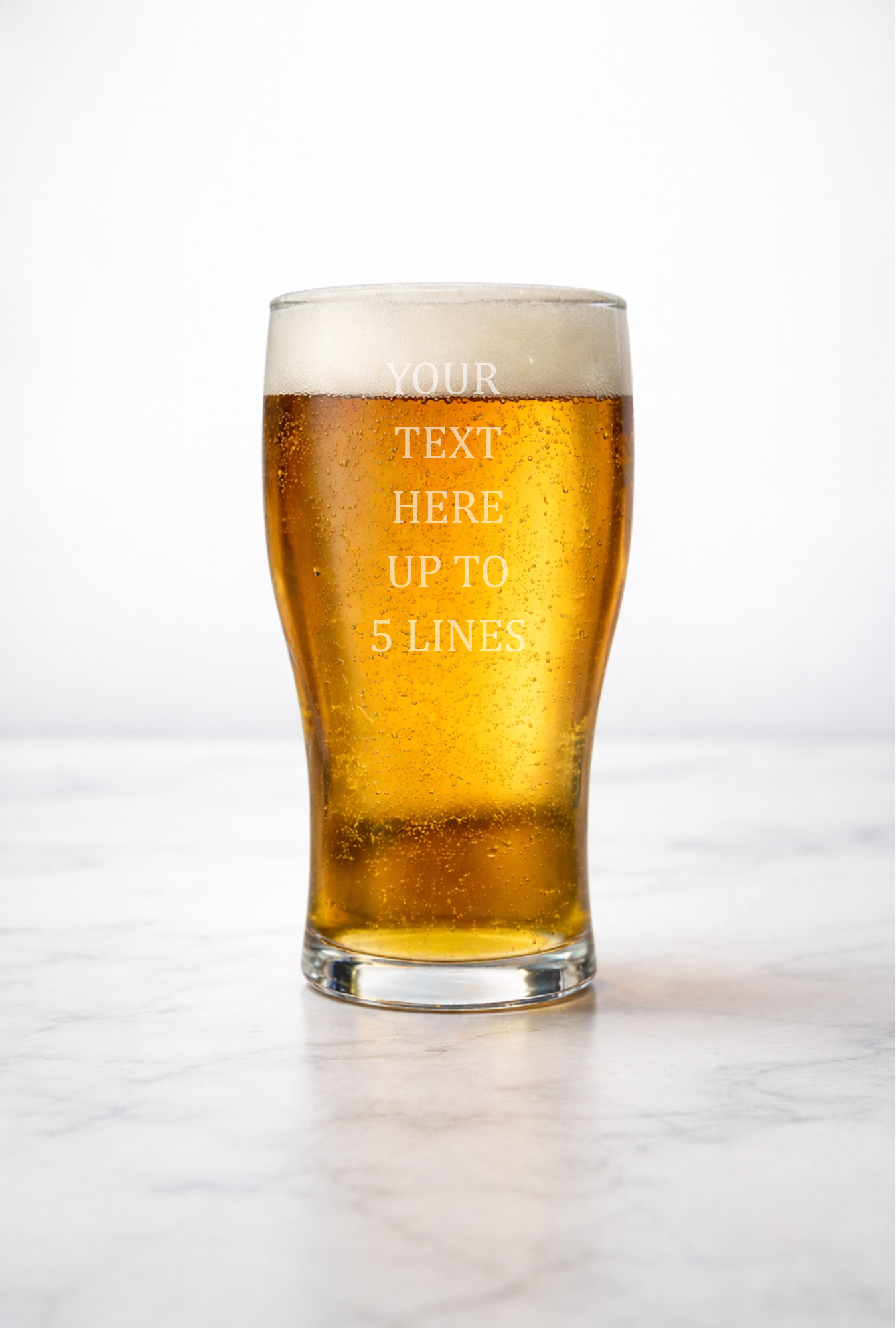 🍺 Personalised Beer Glass – Custom Text (Up to 5 Lines)