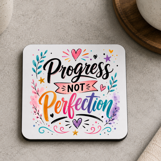 Inspirational MDF Coaster – Progress not perfection