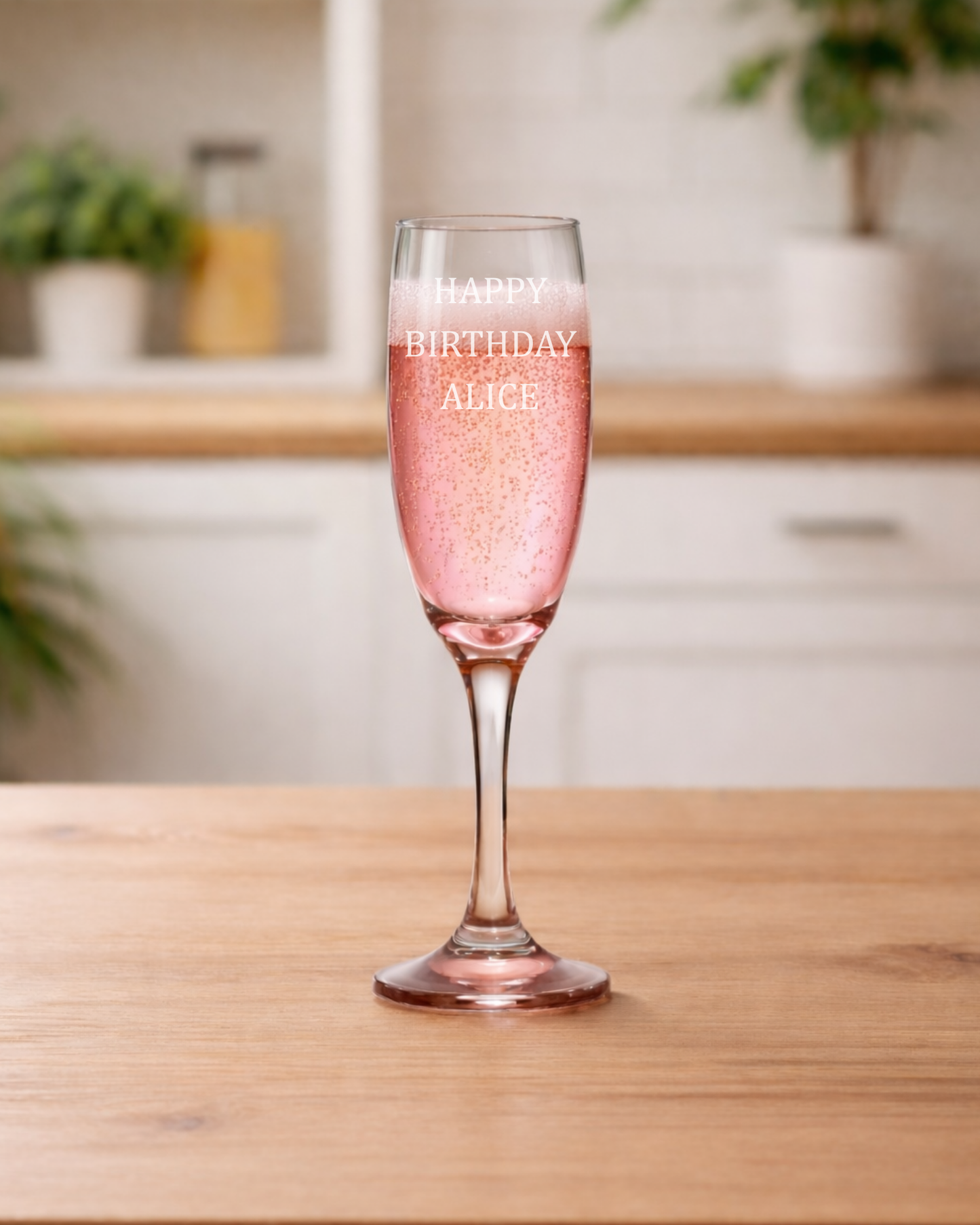 Personalised Birthday Champagne Flute – Engraved Name Glass, Custom Prosecco Gift