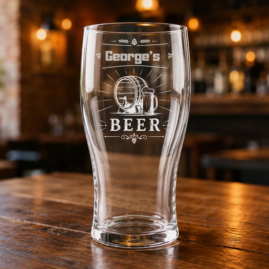 Personalised Engraved Beer Glass