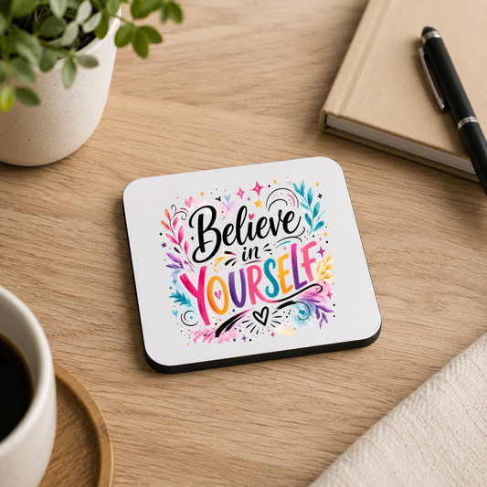 Inspirational MDF Coaster – Believe in yourself