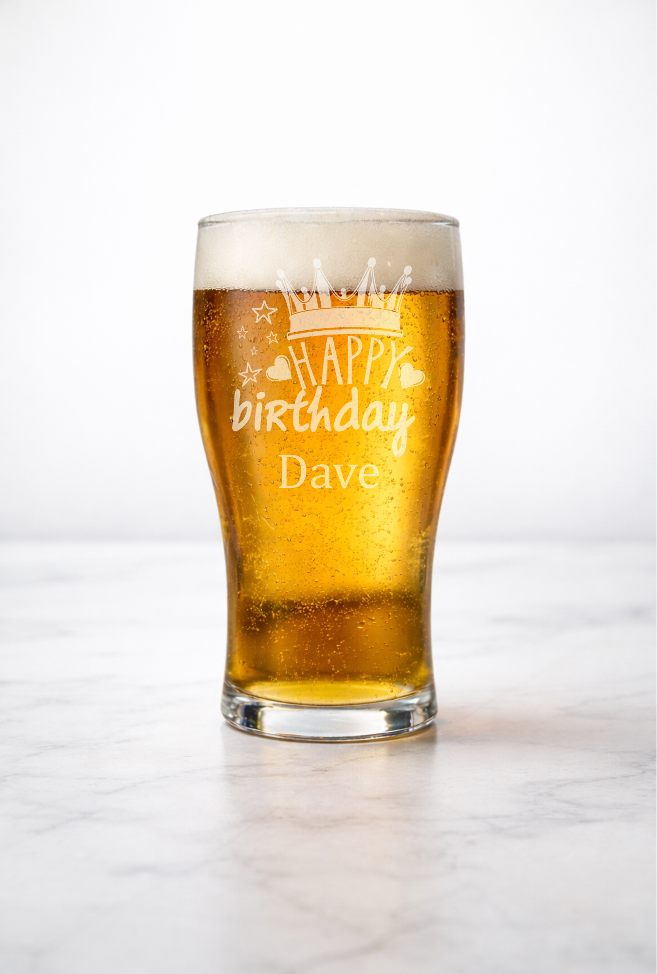 Personalised Birthday Pint Glass – Custom Engraved Beer Glass